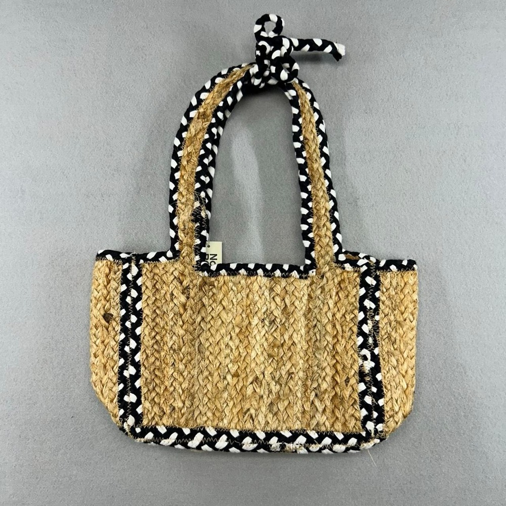 Boho Beach Bag Shoulder  Everyday Woven Tote Tan Raffia Purse Resort Summer Vaca